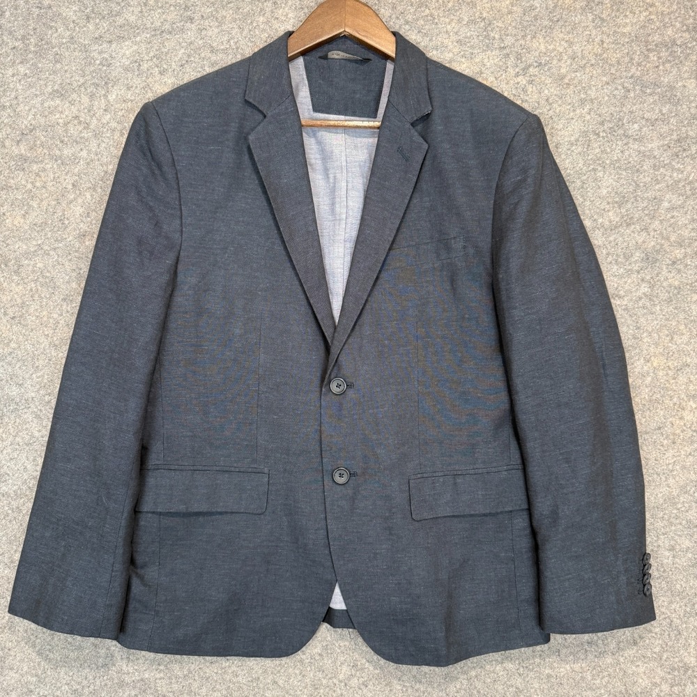Banana Republic Linen Blend Blazer Jacket Mens 40S Short Tailored Fit Preppy